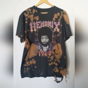 Jimmy Hendrix Graphic Men's T-Shirt - Destroyed Ripped Grunge L